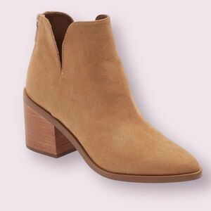 BP Brynne Bootie Faux Suede Chestnut Brown Western Boot Size 9 M